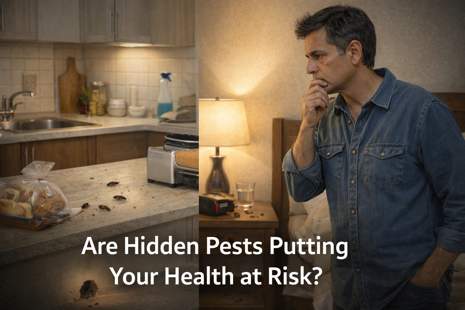 Health risks of pests in untreated homes showing hidden infestations affecting indoor hygiene and homeowner health